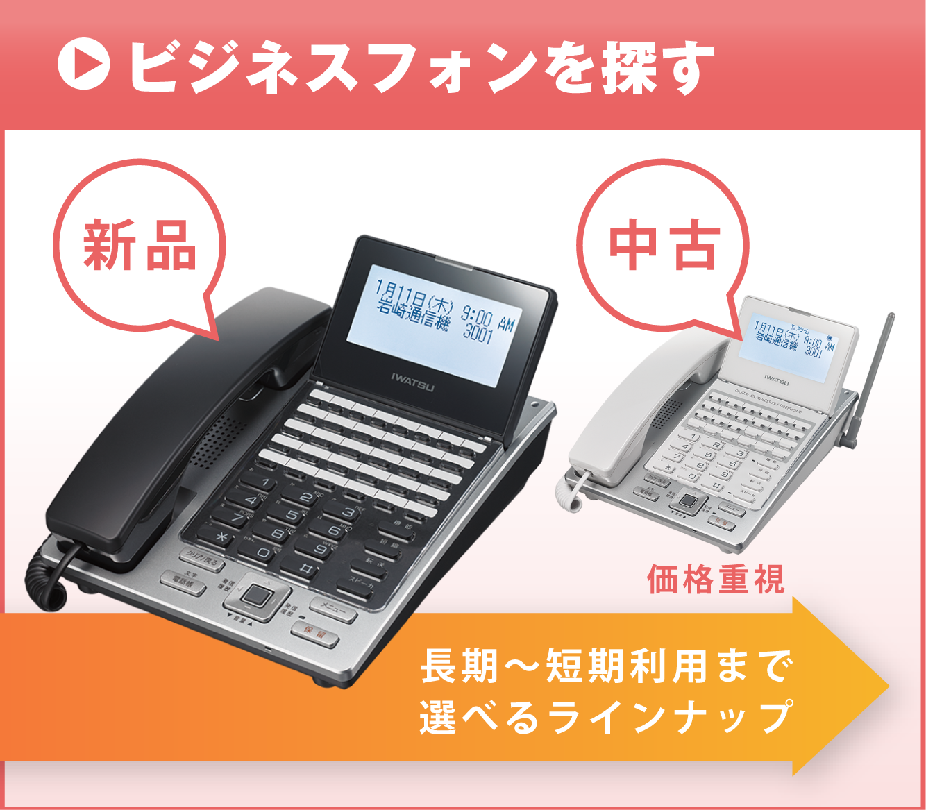 ビジネスフォンを探す（最新・中古・レンタル）
